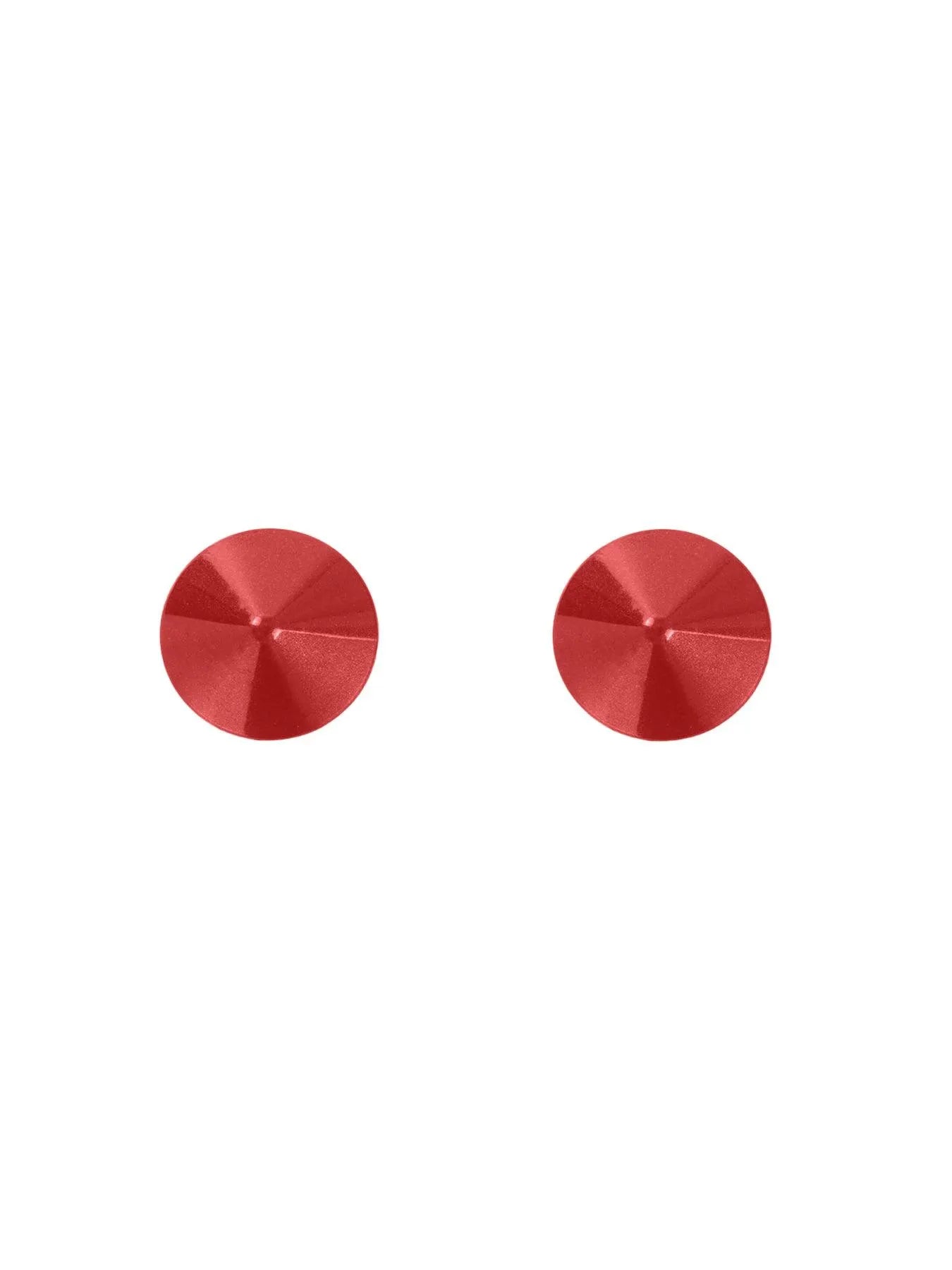 Red round metal nipple pasties