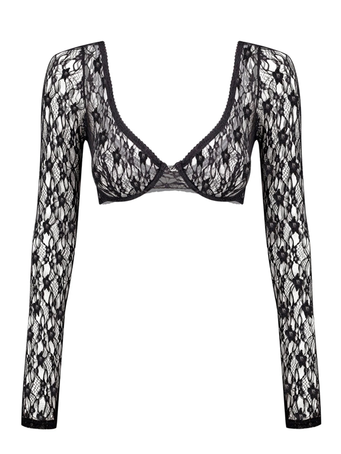 Dark Desire Long Sleeve Bra Top