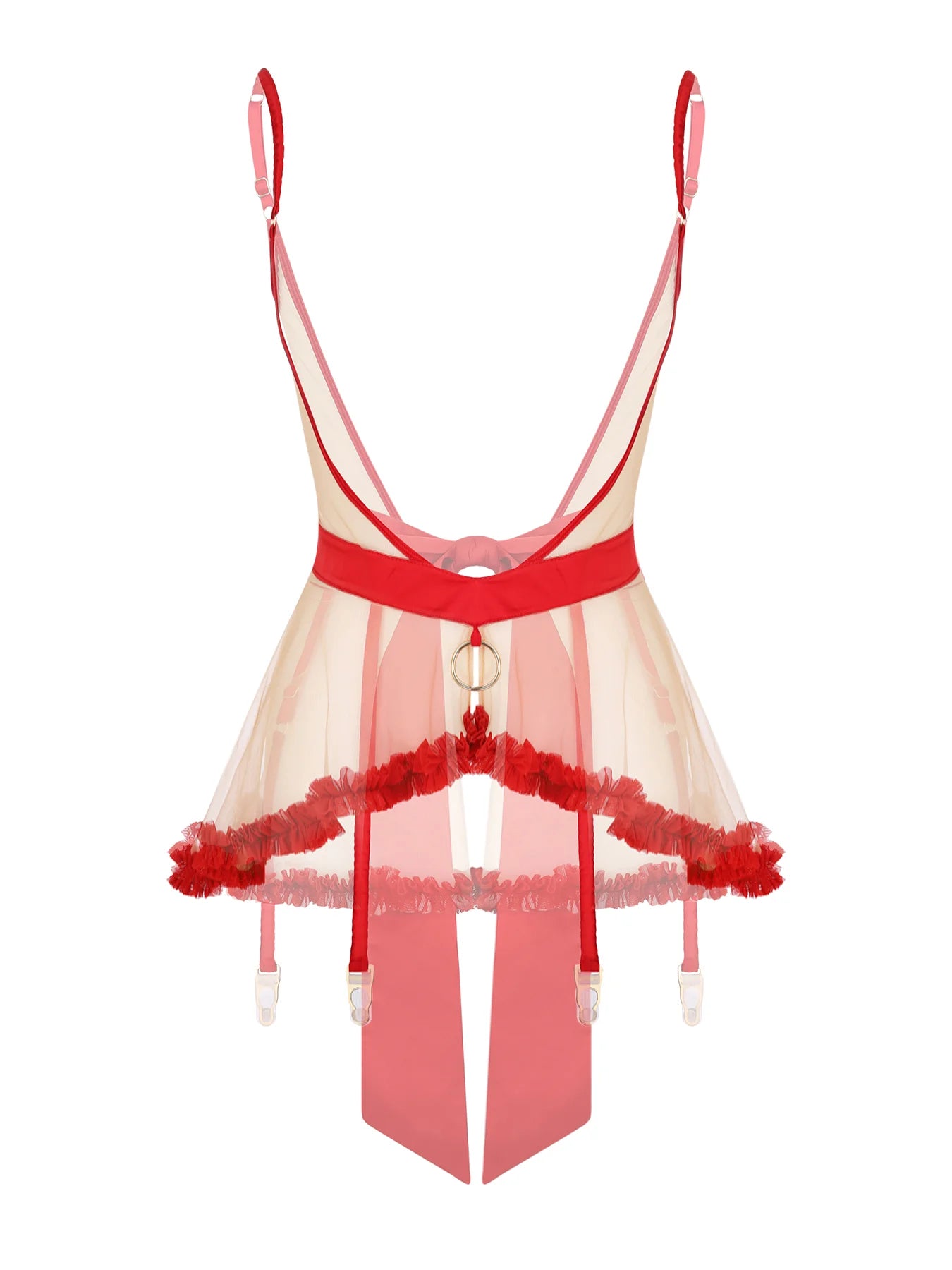 Giftelle Red Suspender Skirt