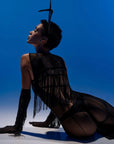 LONG MESH GLOVES WITH FRINGE