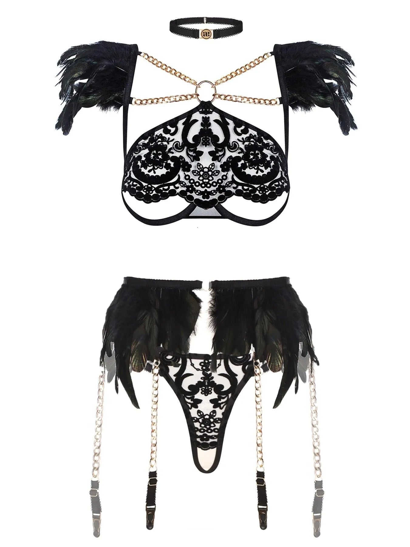 Black Angel Lingerie Set