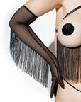 LONG MESH GLOVES WITH FRINGE