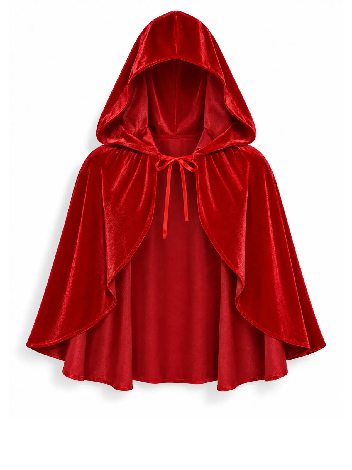 Red Velour Hooded Cape